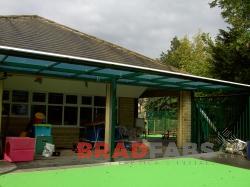 School Playground Canopy fabricated and installed in West Yorkshire by BRADFABS