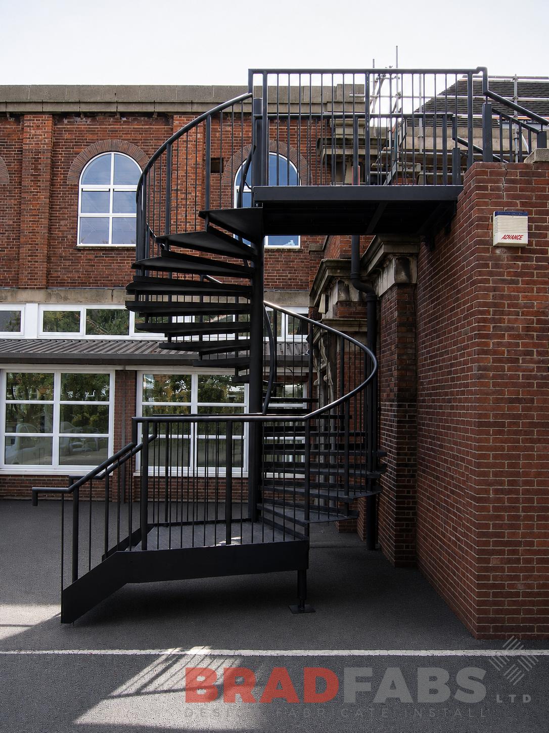 steel fire escape fabricated by Bradfabs in bradford