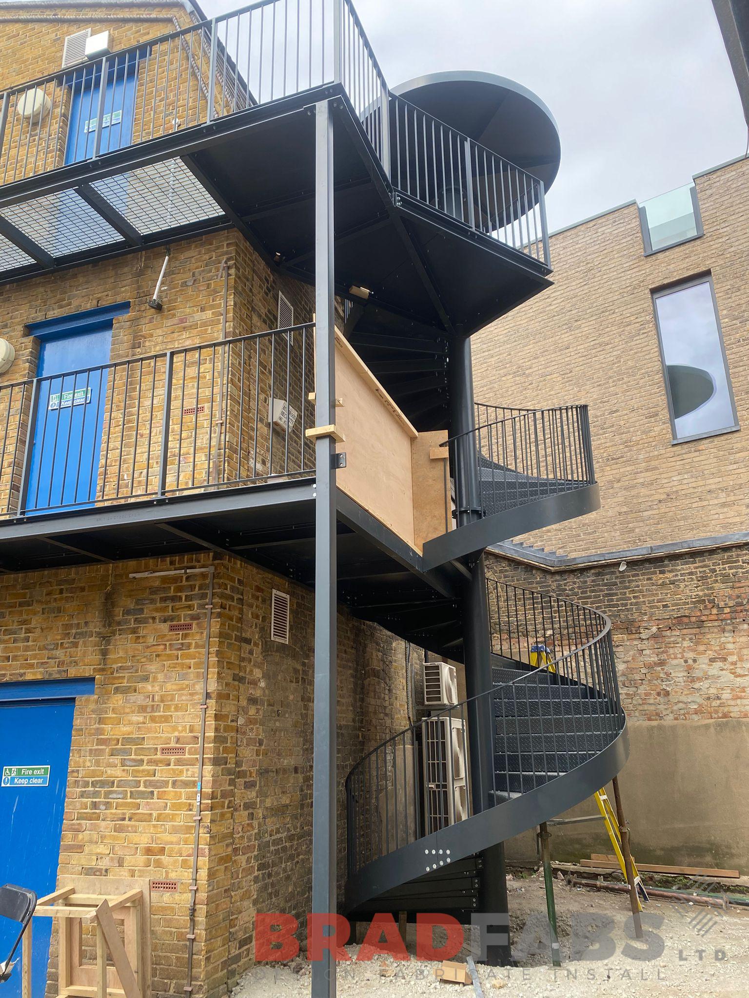 Galvanised Spiral Staircase & Walkway Installation | Bespoke Outdoor Metalwork