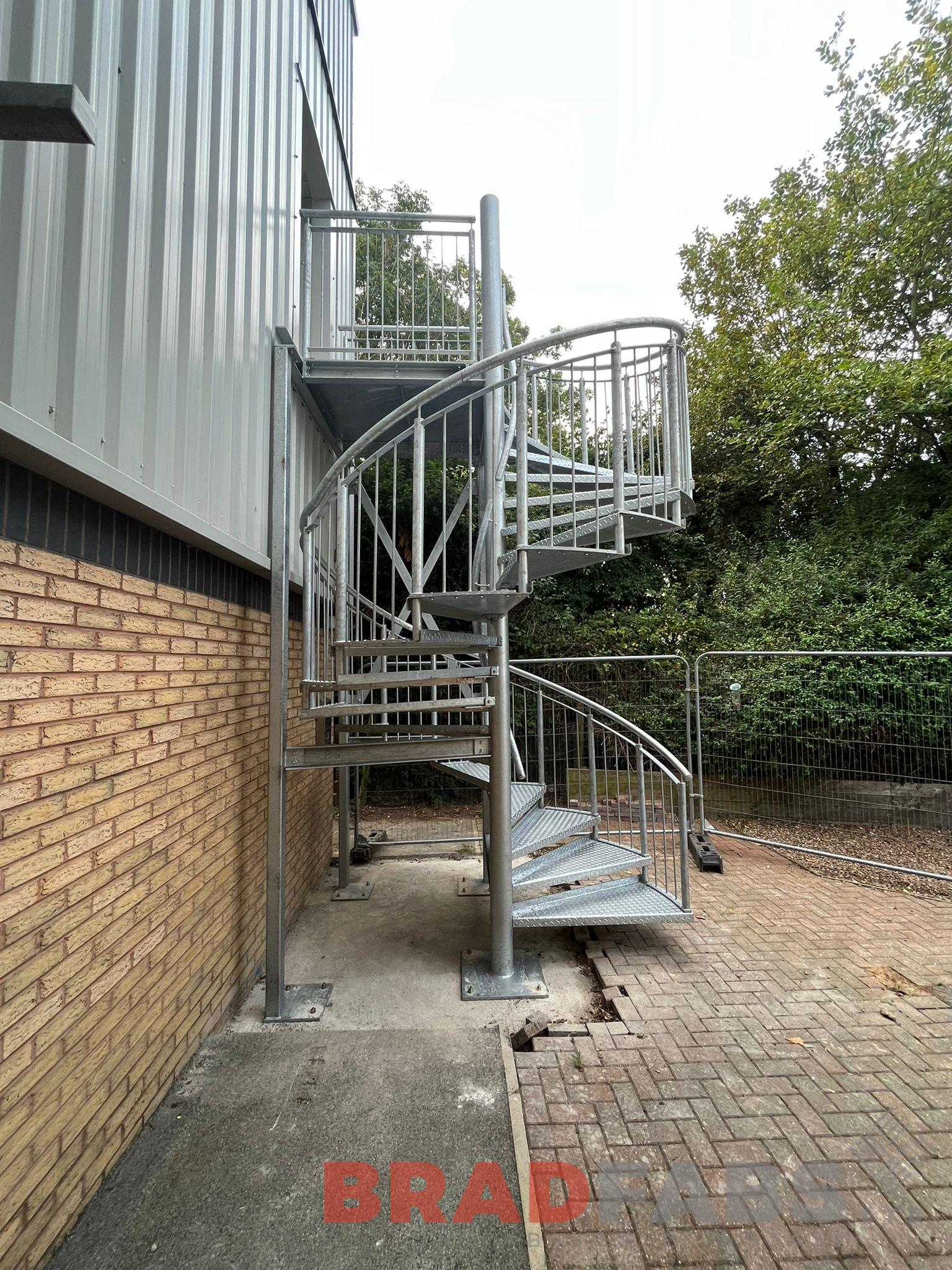 Spiral staircase by bradfabs, mild steel and galvanised, with durbar treads 