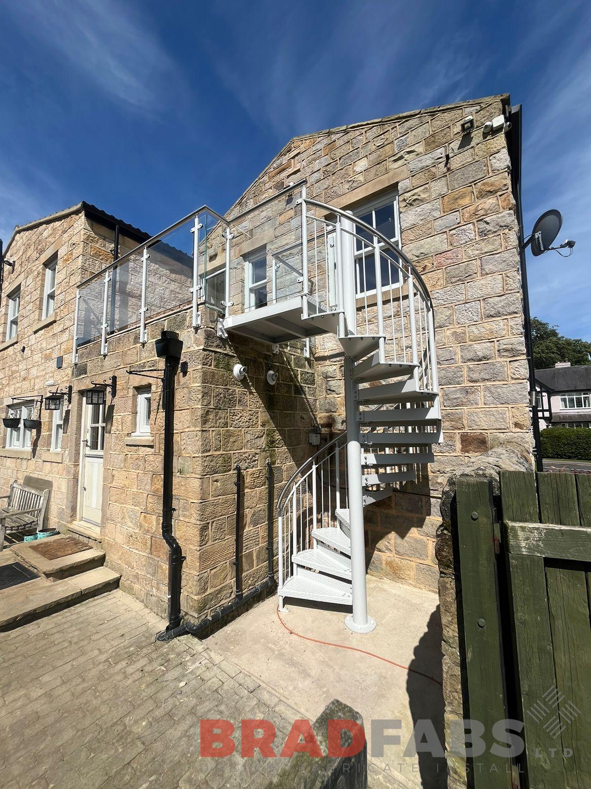 spiral staircase design by bradfabs, domestic property external stair with durbar treads 