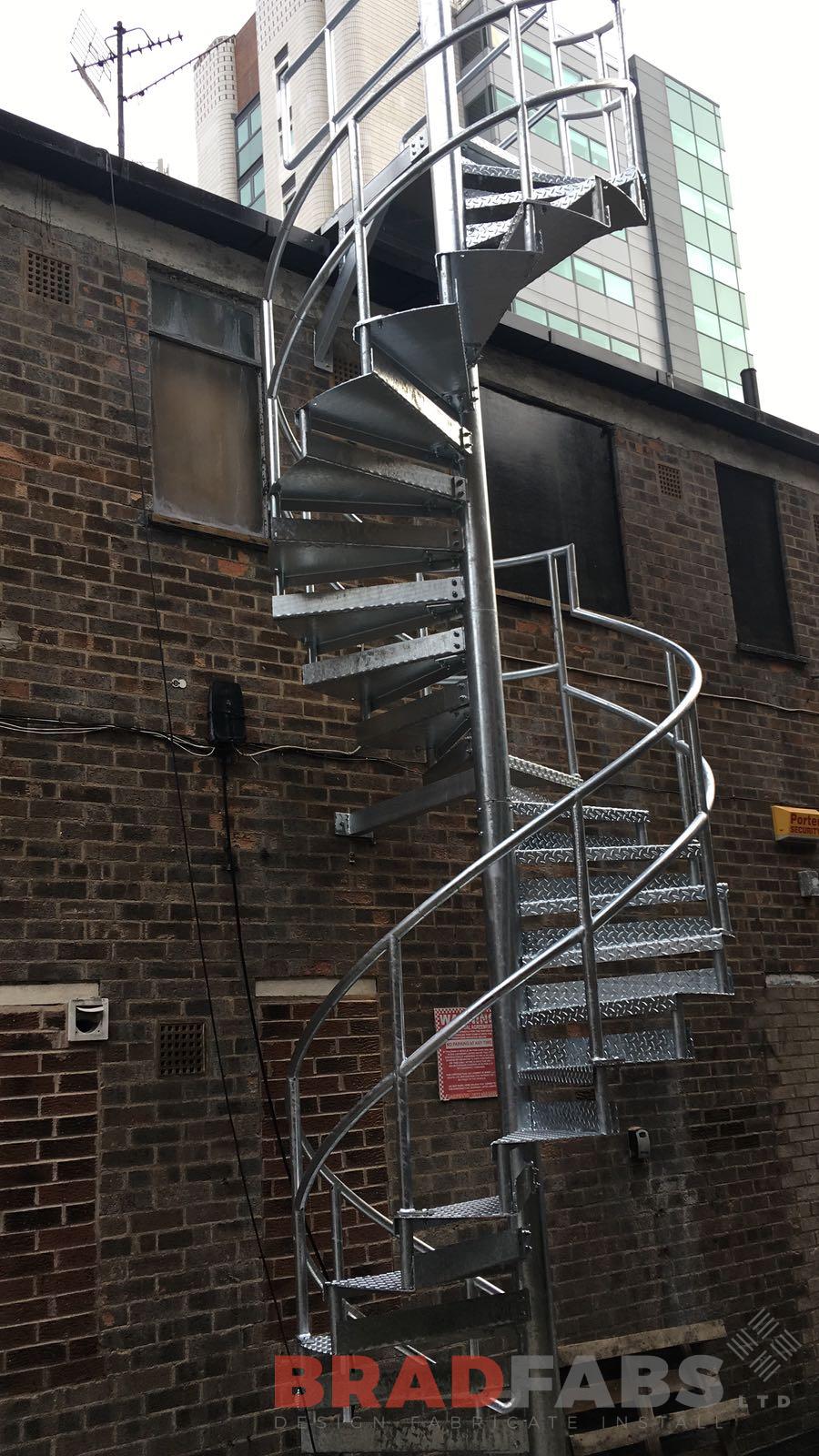 Metal external sprial fire escape by Bradfabs