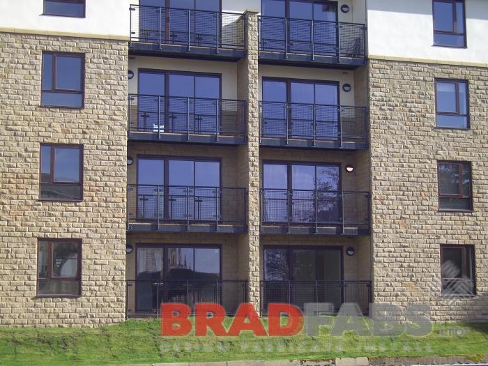 Steel Apartment Balcony fabricated by BRADFABS and installed in Leeds.