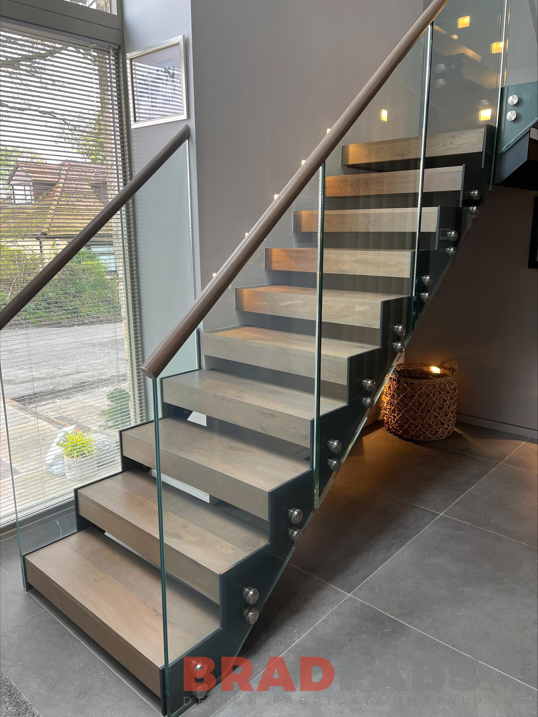 Internal staircase with oak treads by Bradfabs