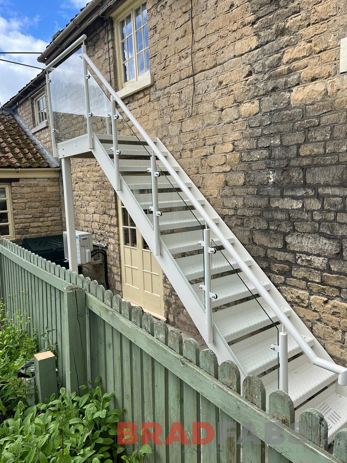 External staircase with glass infill panels by bradfabs