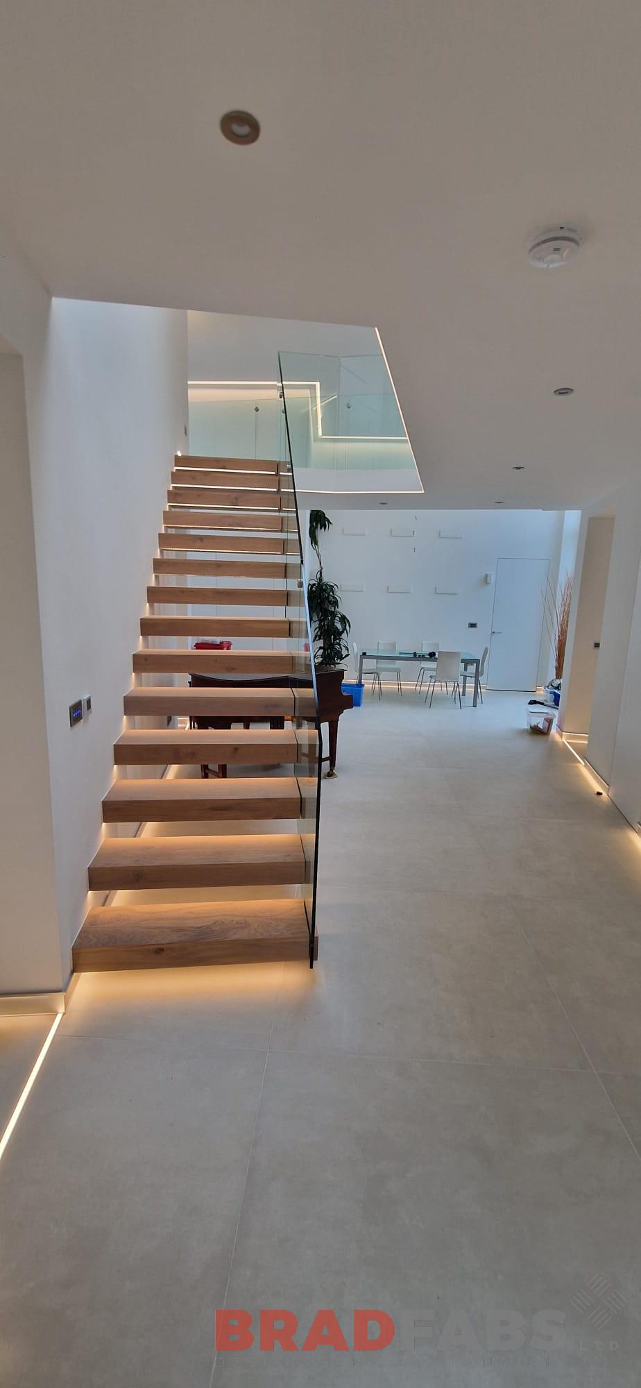 Straight internal staircase with oak treads by bradfabs 