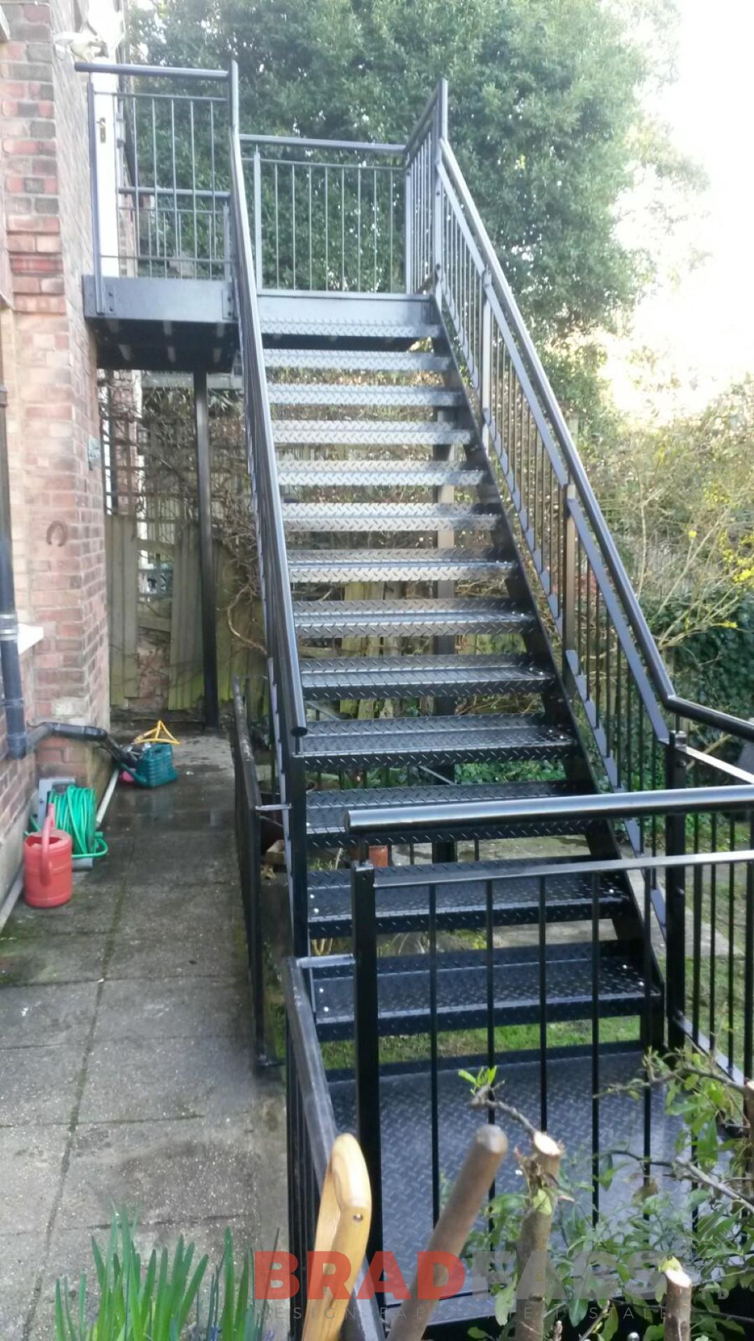 Powder Coated Mild Steel External Staircase