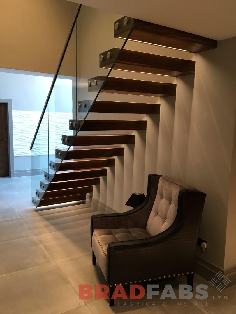 Straight staircase manufactured and designed by Bradfabs