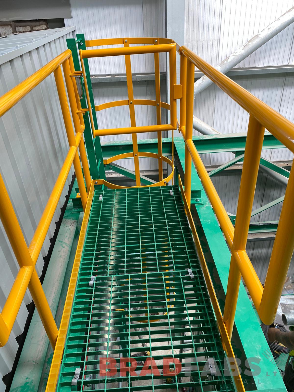 Bradfabs, walkway, cat ladder, steel structure, bespoke steel structure, industrial cat ladder 