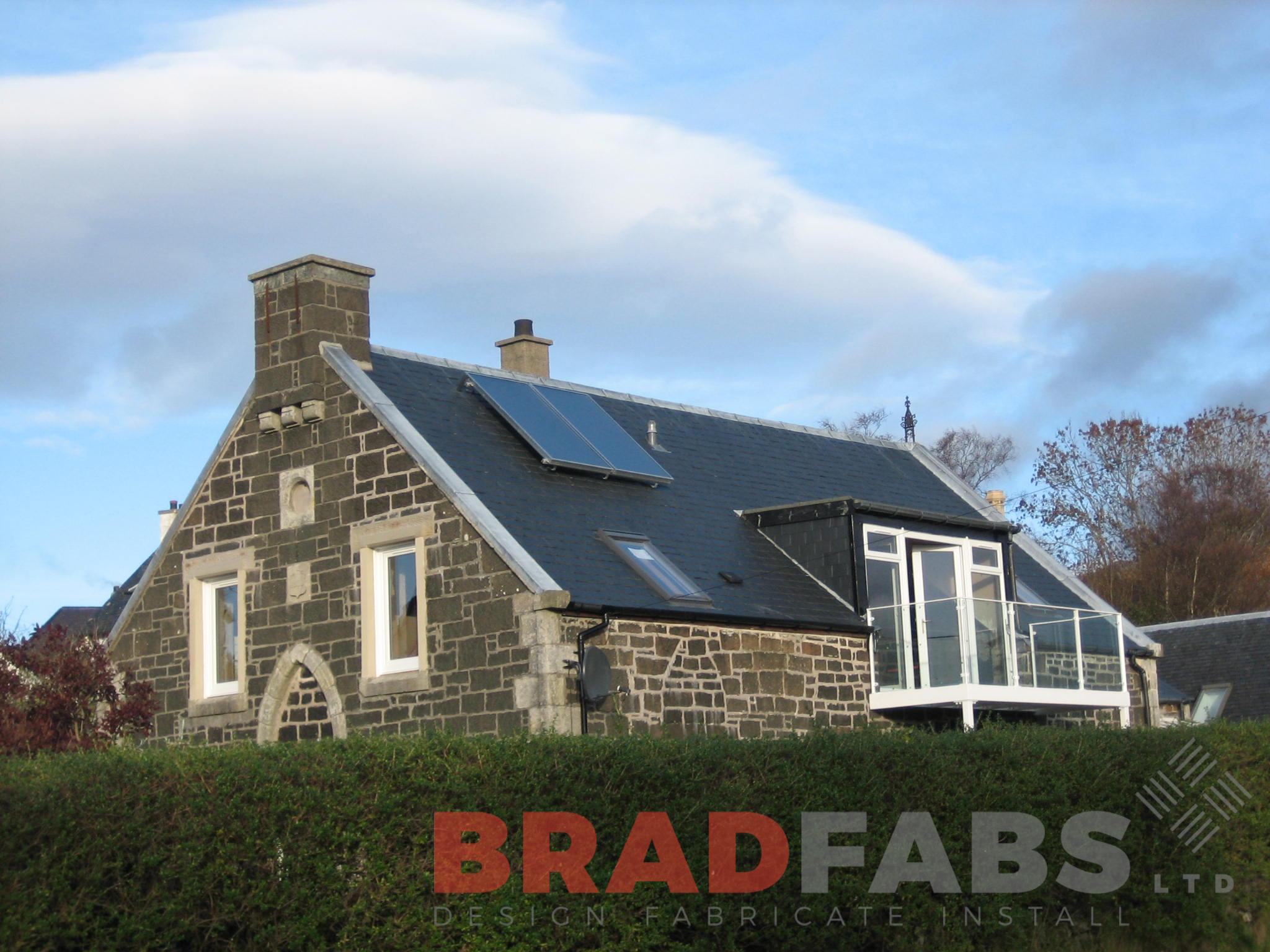 Balcony with legs, By Bradfabs UK, Mild Steel, Galvanised, Powder Coated, Powder Coated White 